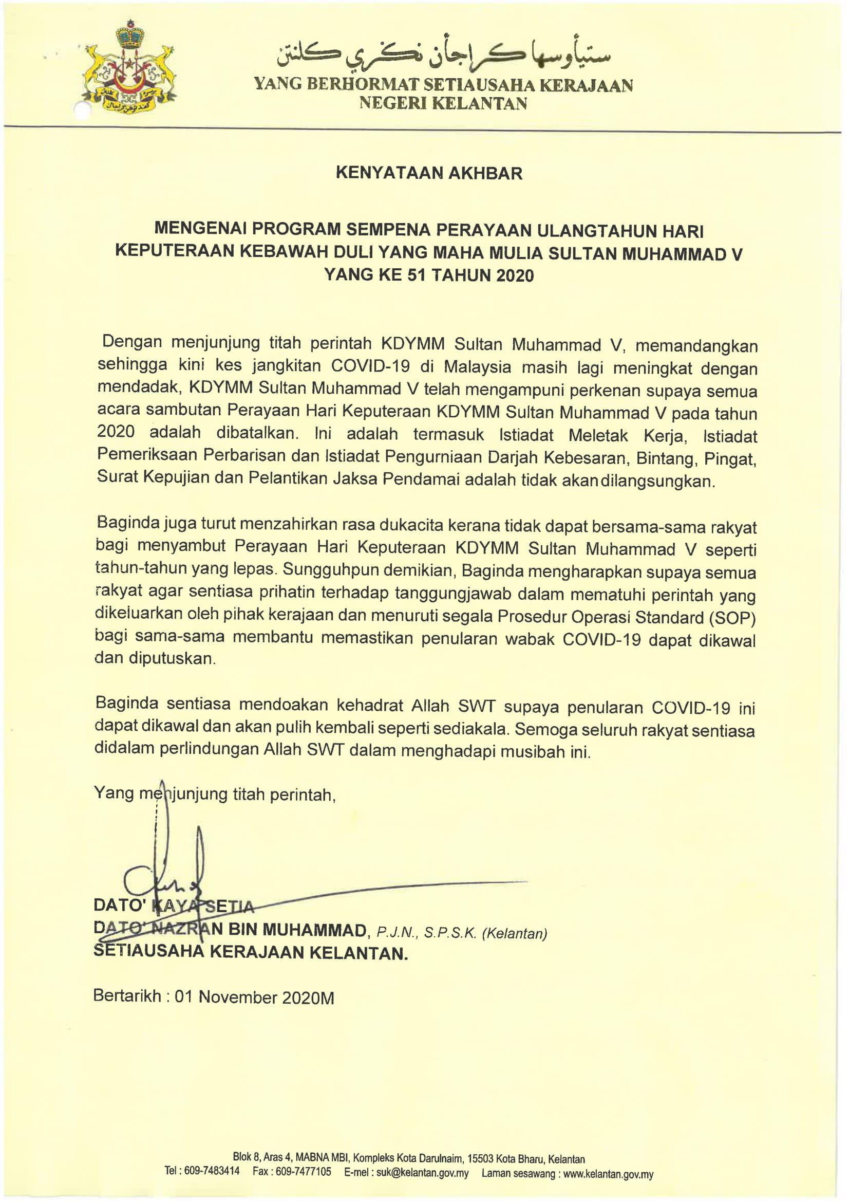 Surat Kerjasama Menjalankan Malaysia