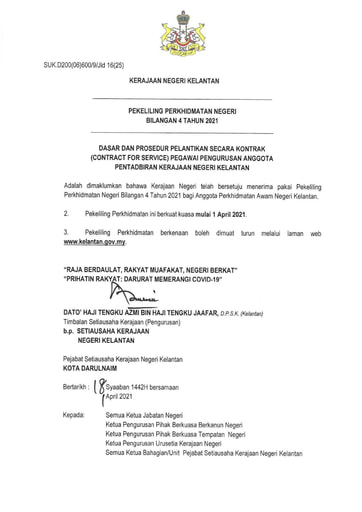 Surat Kerajaan Negeri Kelantan Sembahyang Hajat Isu Tanah Salor
