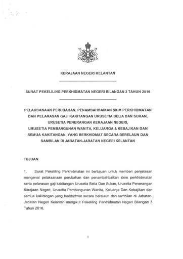 Portal Rasmi Kerajaan Negeri Kelantan Surat Pekeliling Perkhidmatan 2016